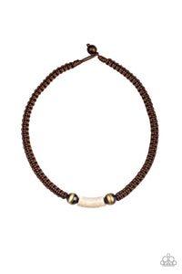 GONE ADVENTURING" BROWN UNISEX URBAN NECKLACE