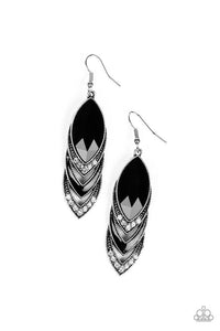 High - End Highness Black Earring - SC Bling Boutique