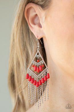 Trending Transcendence Red Earring - SC Bling Boutique