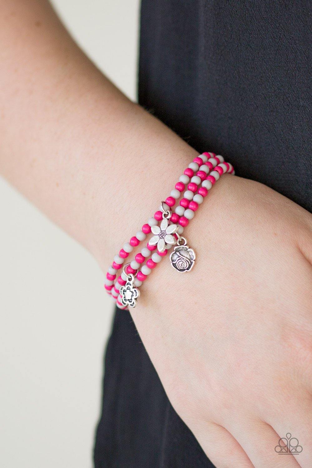 Rooftop Gardens Pink Bracelet - SC Bling Boutique