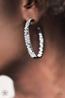 GLITZY By Association-Black/White Multi Earring Hoop - SC Bling Boutique