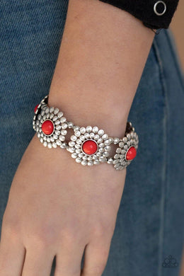 Bountiful Blossoms Red Bracelet - SC Bling Boutique