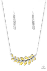 Frosted Foliage - Yellow Necklace - SC Bling Boutique