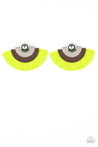 Paparazzi Fan the Flamboyance Yellow Earring - SC Bling Boutique