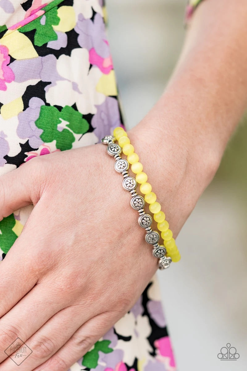 Dewy Dandelions Yellow Bracelet - SC Bling Boutique