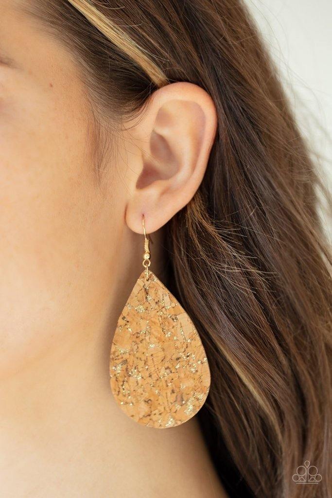 CORK It Over Gold Earring - SC Bling Boutique