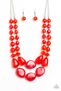 Beach Glam - Red Necklace - SC Bling Boutique