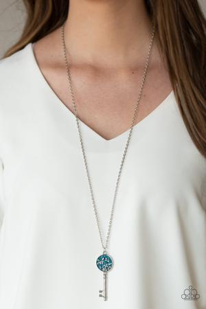 Key Keepsake Blue Necklace - SC Bling Boutique