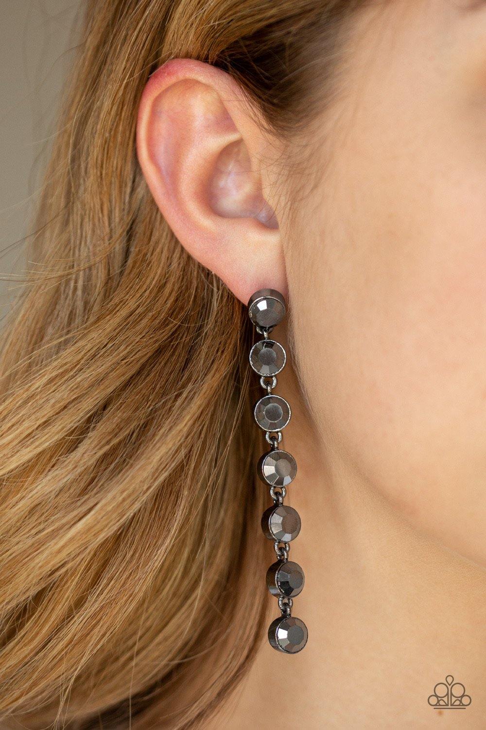 Dazzling Debonair Black Post Earring - SC Bling Boutique