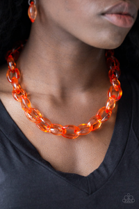 Ice Queen - Orange Necklace - SC Bling Boutique