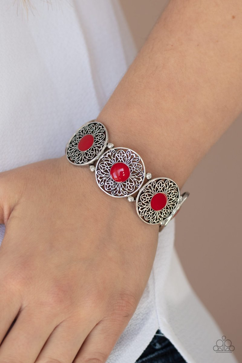 Painted Garden Red Bracelet - SC Bling Boutique