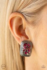 Darting Dazzle Pink Clip-On Earring - SC Bling Boutique