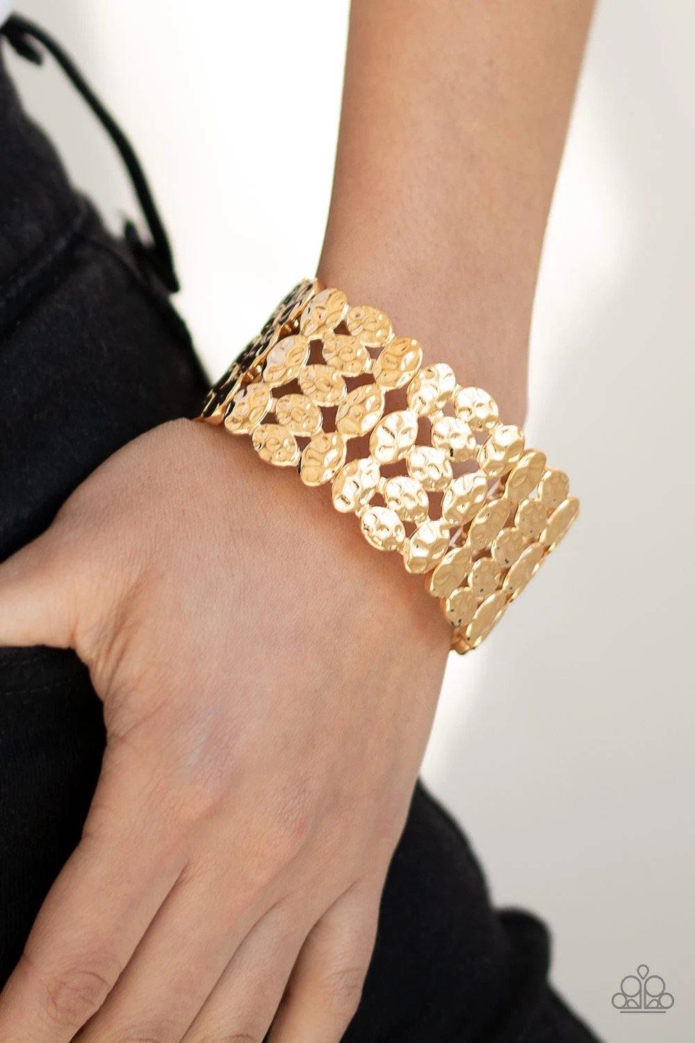 Tectonic Texture Gold Bracelet - SC Bling Boutique