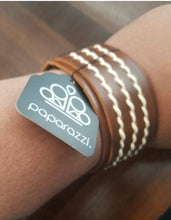 Load image into Gallery viewer, Real Ranchero - Brown Leather Urban Snap Wrap Bracelet