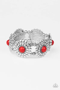 Bountiful Blossoms Red Bracelet - SC Bling Boutique