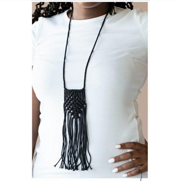 Macrame Mantra - Black Necklace - SC Bling Boutique