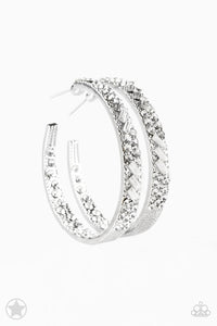 GLITZY By Association White Earring Hoop - SC Bling Boutique