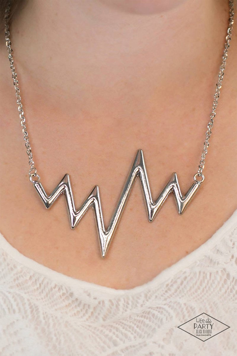 In A Heartbeat Silver Necklace - SC Bling Boutique