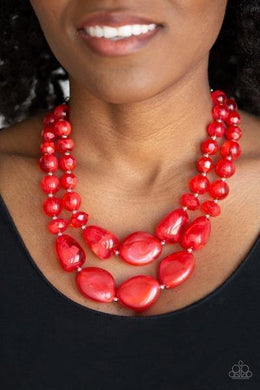 Beach Glam - Red Necklace - SC Bling Boutique