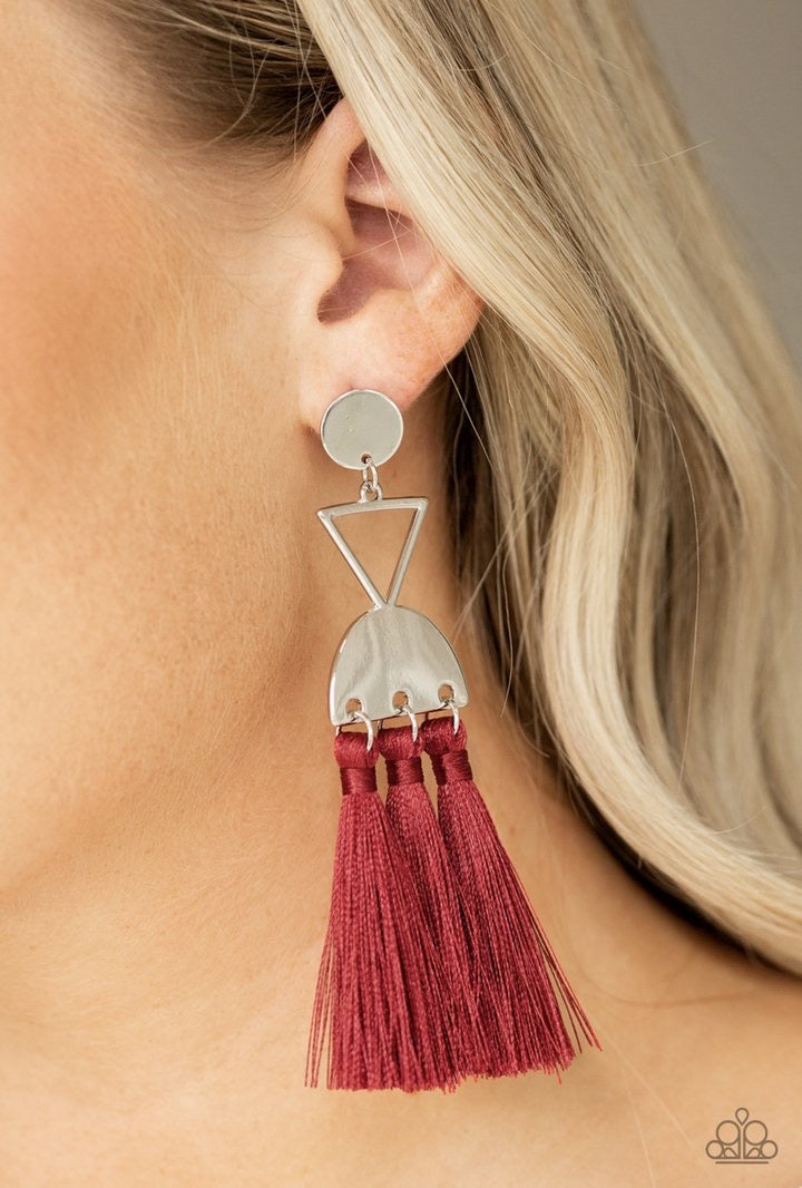 Tassel Trippin’ Red Post Earring - SC Bling Boutique