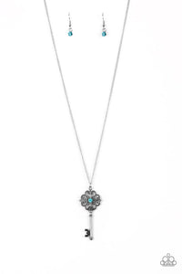 Got It On Lock Blue Necklace - SC Bling Boutique