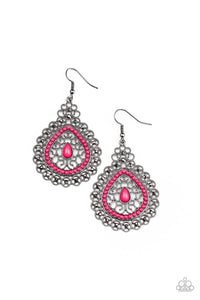 Carnival Courtesan - Pink Earring - SC Bling Boutique