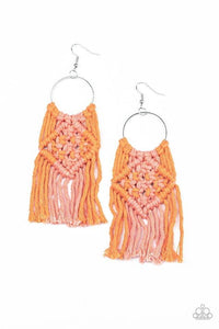 Macrame Rainbow Orange Earring - SC Bling Boutique