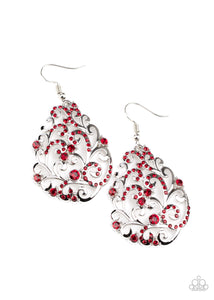 Winter Garden - Red Earring - SC Bling Boutique