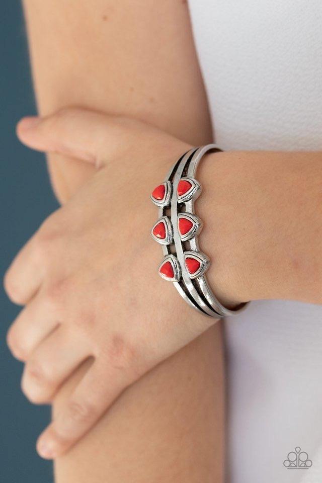 Tribal Triad - Red Bracelet - SC Bling Boutique