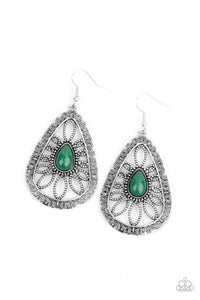 Floral Frill - Green Earring - SC Bling Boutique