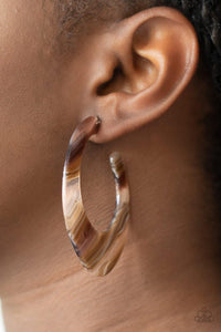 Retro Renaissance - Brown Hoop Earring - SC Bling Boutique