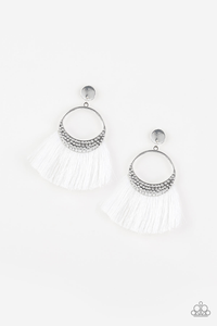 Spartan Spirit - White earrings - SC Bling Boutique