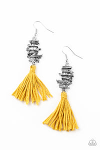 Tiki Tassel Earring Yellow - SC Bling Boutique