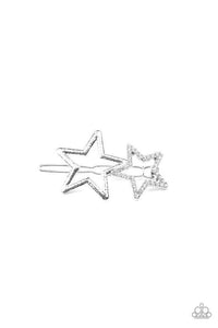 Let’s Get This Party STAR-ted! - White Hair Clip - SC Bling Boutique