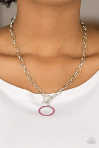 ALL IN FAVOR - PINK RHINESTONE NECKLACE PAPARAZZI